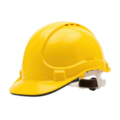 Fototapeta premium Bright yellow hard hat for construction and industrial safety protection