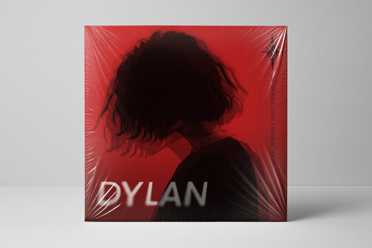 Red album cover featuring moody silhouette portrait