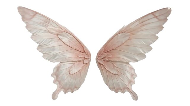 Soft Pink Fairy Wings Fluttering Fantasy Animation Transparent Background
