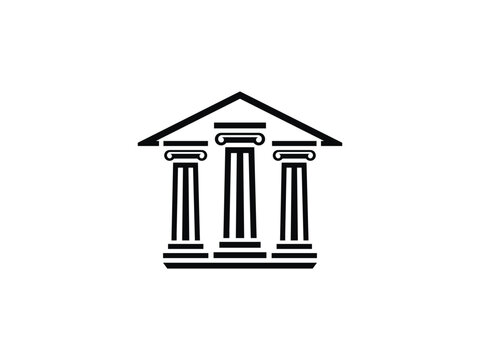 3 pilars M building institution logo color black