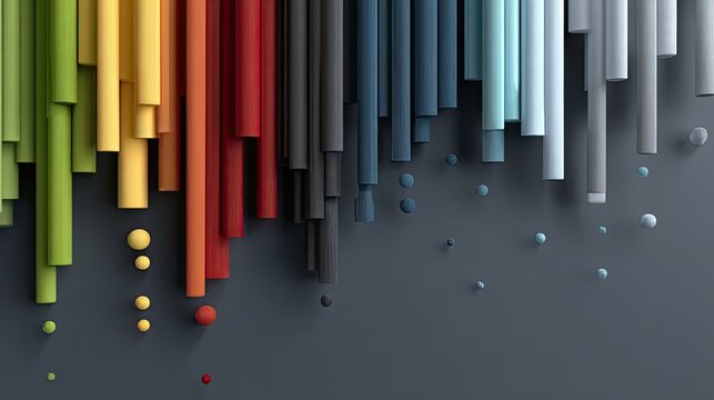 Symmetrical arrangement of vibrant colors creates a stunning effect against a dark background, highlighting each unique tone with clarity