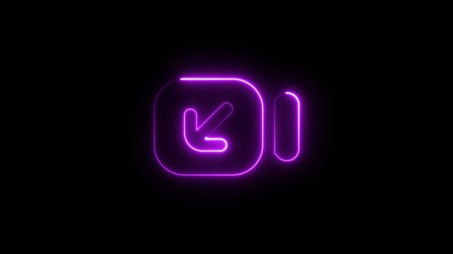 Purple Neon FaceTime Icon Animation on Black Background