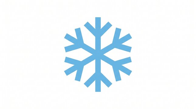 Simple winter snowflake icon isolated on white