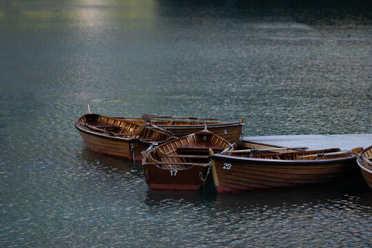 Row boat in calm water 