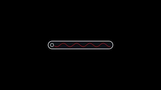 A dynamic island like animation showing moving red sine waves no background.