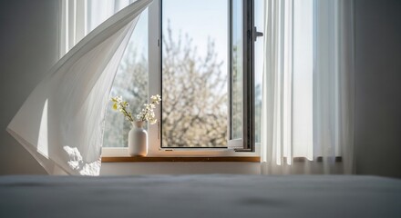 Fototapeta premium Fresh Spring Breeze through Window