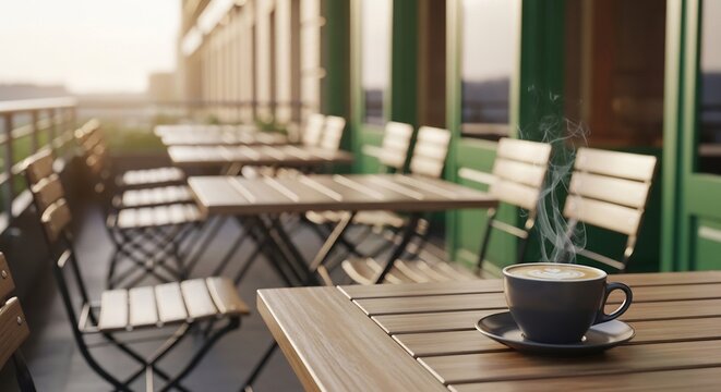 Outdoor Cafe Terrace in Spring