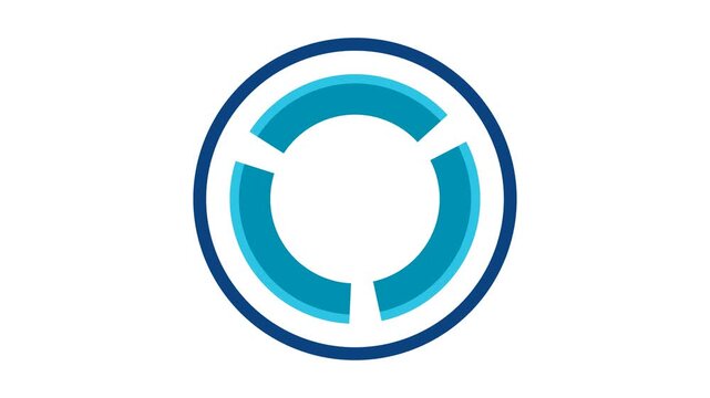 Minimalist data circle icon showing data flow process representing artificial intelligence processing and information concept