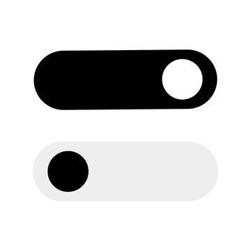 Rounded Toggle Switch Icon with Active and Inactive State Vector