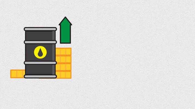 Oil Barrel with Up Arrow Animated Footage Icon