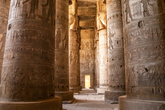 The first hypostyle hall within the Temple of Seti I at Abydos, Egypt