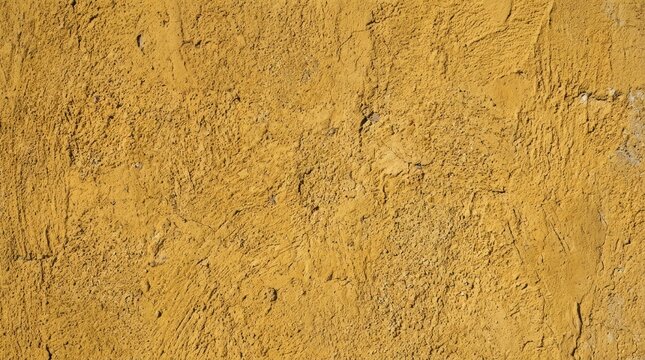 A close-up shot of a textured, ochre-colored wall. The wall surface exhibits a rough, uneven texture with visible cracks and variations in color.