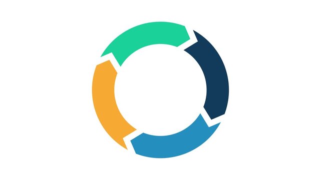 4-Step Colorful Circular Arrow Infographic Diagram Loop Animation