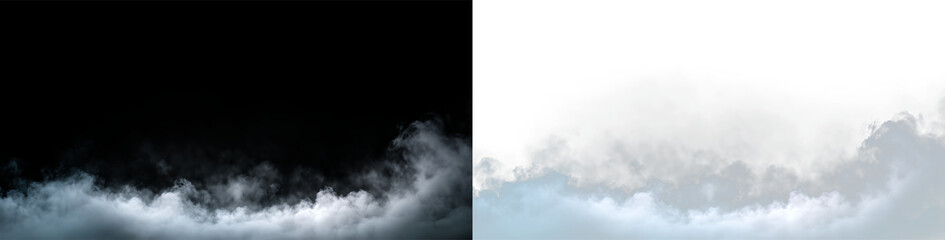 Fototapeta premium Clouds drift in the sky above a soft blue horizon during early morning hours creating a light atmosphere
