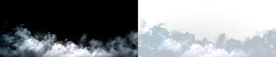 Clouds drift in the sky with a soft blue touch and a bright white background during a sunny daylight © Liubov