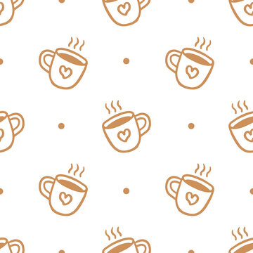 seamless pattern with coffee cups