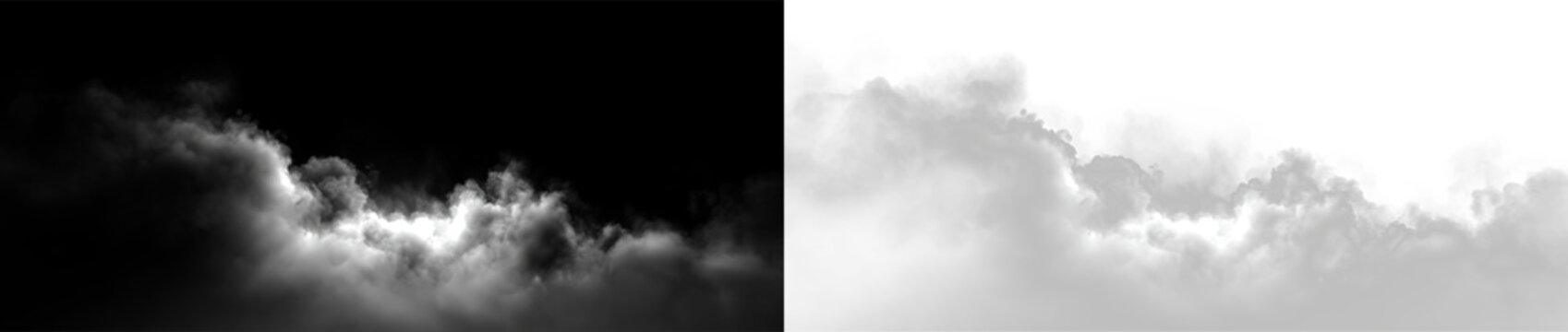 Cloud formation on a transparent background for use in various creative projects or design work