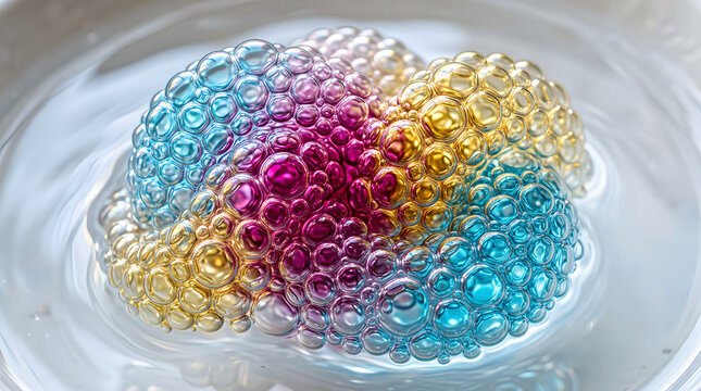 3D render style colorful metallic bubble knot background