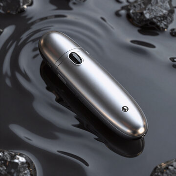 Steampunk Texture Quicksilver. A 3D Render Illustration Featuring A Dark, Glossy Metal Water Effect Background With Fluid Texture