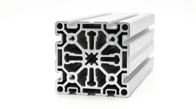 Industrial silver aluminum extrusion profile cross section for structural framing and modular assembly components