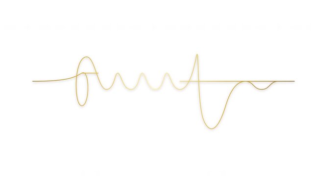 Minimalist gold continuous line art. Elegant flowing stroke on white background.