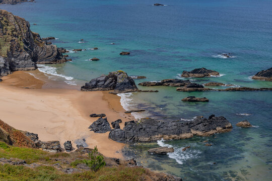 Rugged cliffs along the Atlantic coast