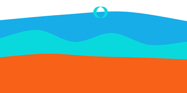 Minimalist blue wave layers with central circular icon