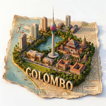 Creative Sri Lanka travel concept illustration