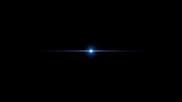 Blue laser light beam abstract background, with glowing horizontal pulse