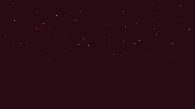 Glowing red nodes interconnected by thin lines drifting slowly across a deep dark background create an abstract digital motion animation video that captures modern network connectivity in a minimalist