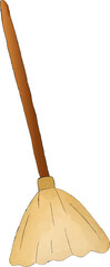 Cute Halloween flying broomstick doodle illustration