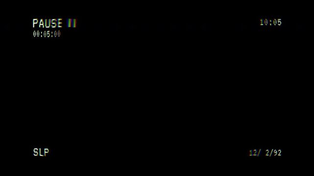 4k Vintage Pausing VHS artifacts effect overlay, Glitches error from an old tape. No signal tv glitch effect. 4k Video alpha channel