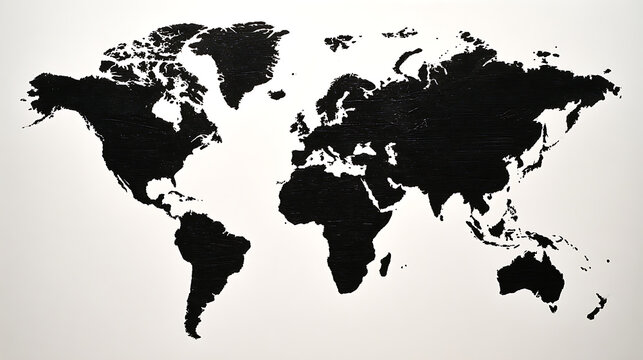 World map silhouette against a white background a graphic representation of global geography