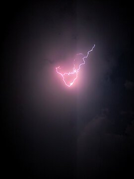 lightning in the night sky