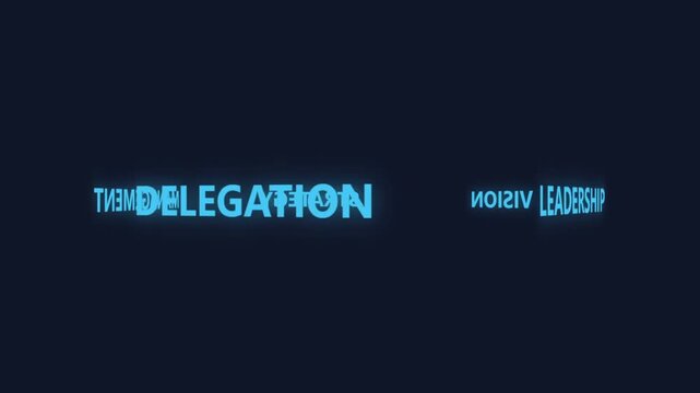 Glowing Kinetic Typography of Business Concepts and Strategy