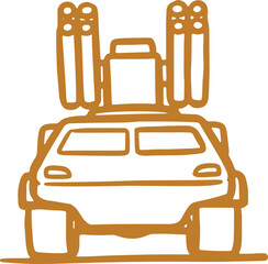 Obraz premium Doodle Armored Vehicle with Rocket Launchers, Front View Sketch for Strategic Defense Concept, Strong Symbol.