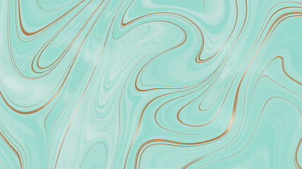 Mint green marble with thin gold veins abstract background