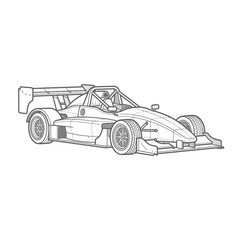Fototapeta premium racing car line art isolated