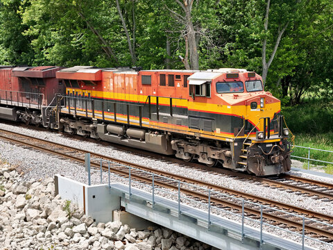 diesel engine freight train locomotive with freight