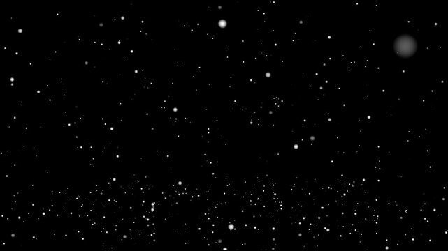 White snow overlay layer Snow flakes Christmas overlay, black background. Winter, slowly falling snow effect. High quality 4k footage
