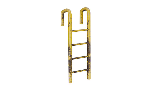 3d rendering old ladder pbrlow poly for construction or repair tasks