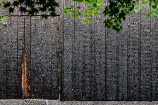 Japanese Shou Sugi Ban Timber wall in Kurashiki,  Japan