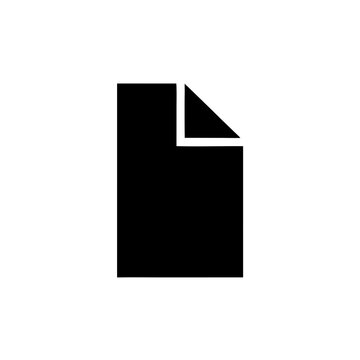 Black document file icon with folded corner document silhouette business template minimalist isolated attribute identifier information download
