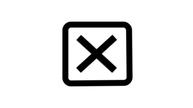 Animated line circle loading transforming into cross mark error icon failed progress , rejected cancel symbol UI UX motion graphic element video.on white background,