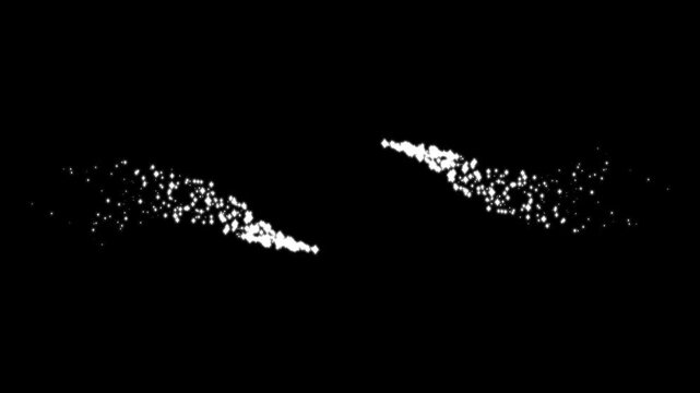 Sparkling star twinkle glitter white cartoon doodle animation. glowing starlight glitter sparkle path white twinkling stars line, magic glitter sparkle trail on black screen 4k glitter.