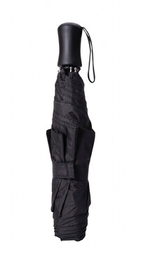 Folded Compact Dark Umbrella with Wrist Strap