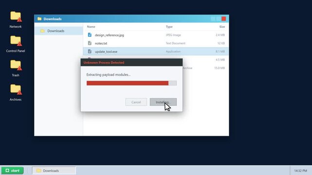 Security software blocking suspicious application during installation. 4K Video