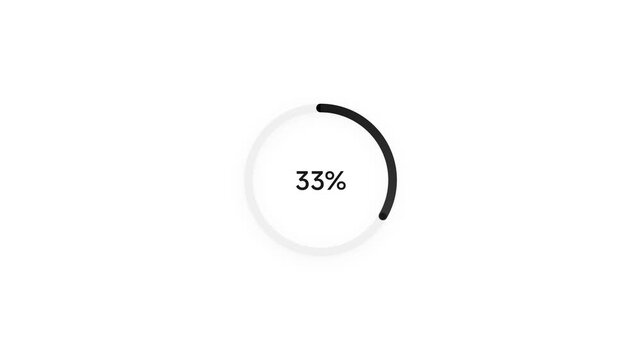 Black Circular Progress Bar with 33 Percent Text
