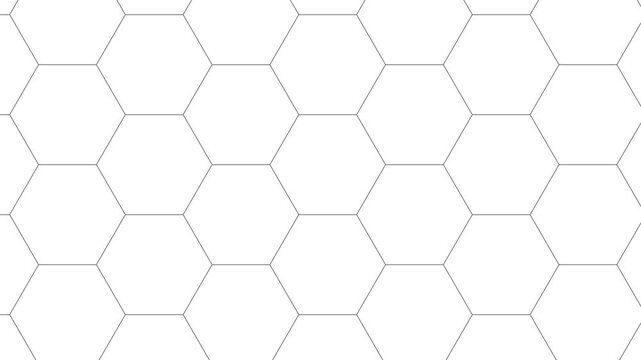 Hexagonal pattern dissolving into organic shapes in cinematic motion with clean background