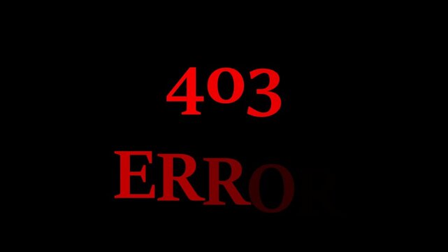 403 error glitch digital screen Suitable for website error pages or technology related designs.4k animation with alpha channel on transparent background 
